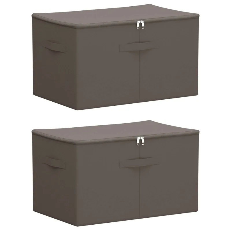 Saugojimo dėžė 2 pcs Pilka 55 x 35 x 32 cm Neaustinis audinys