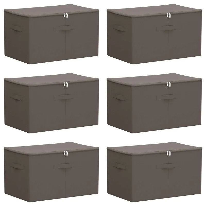 Saugojimo dėžė 6 pcs Pilka 60 x 43 x 35 cm Neaustinis audinys