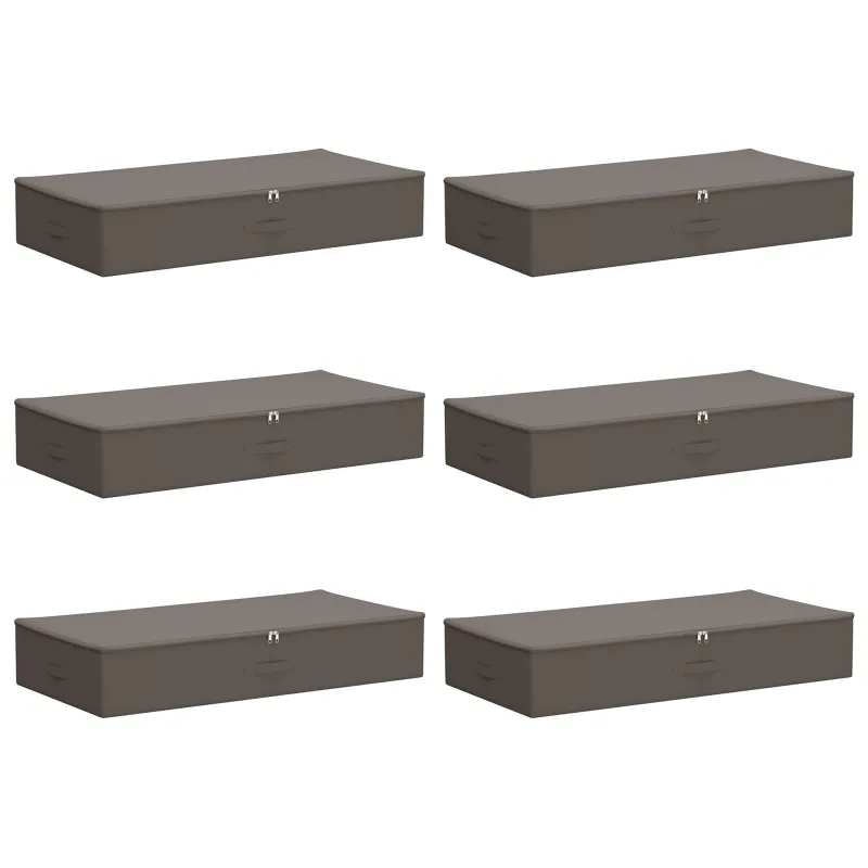 Saugojimo dėžė 6 pcs Pilka 100 x 50 x 18 cm Neaustinis audinys