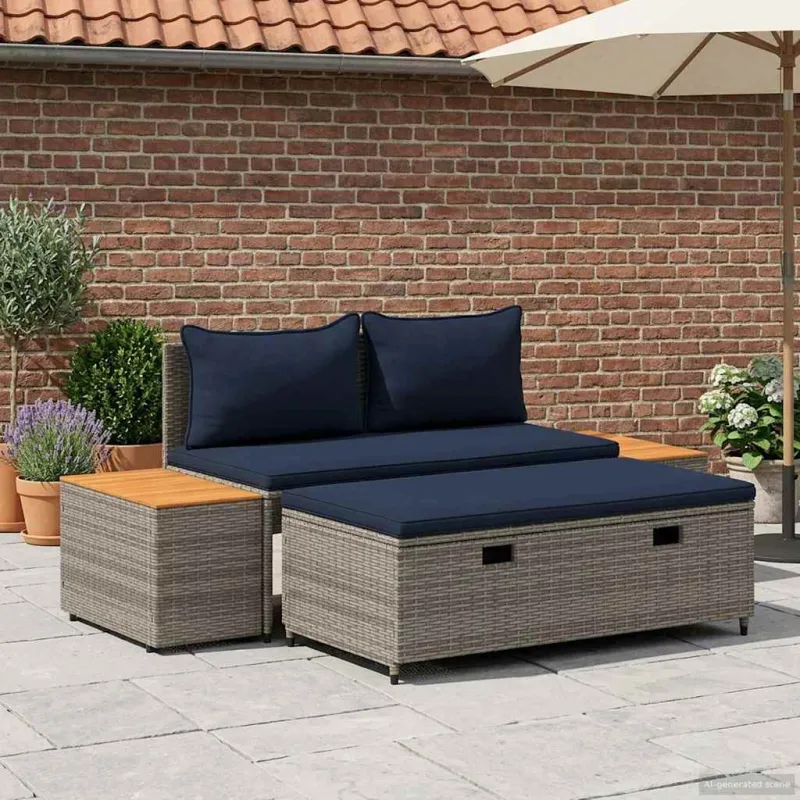 Lauko sofos komplektas 4 -Seater 4 pcs 55 x 30 x 39 cm