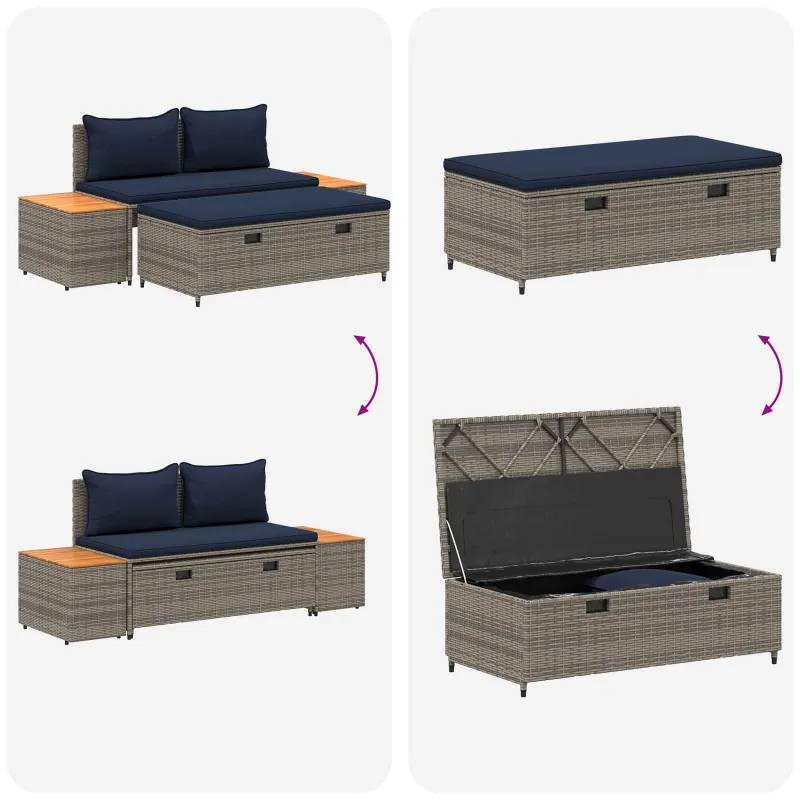 Lauko sofos komplektas 4 -Seater 4 pcs 55 x 30 x 39 cm