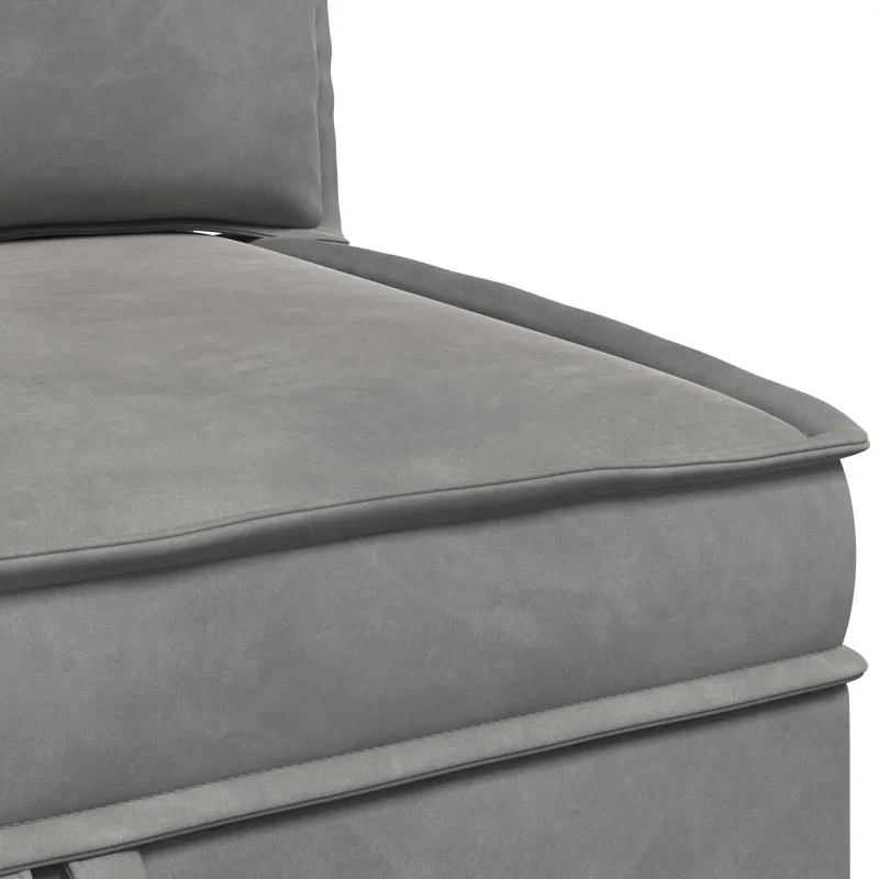 Sofa su saugojimu Šviesiai pilka Aksomas
