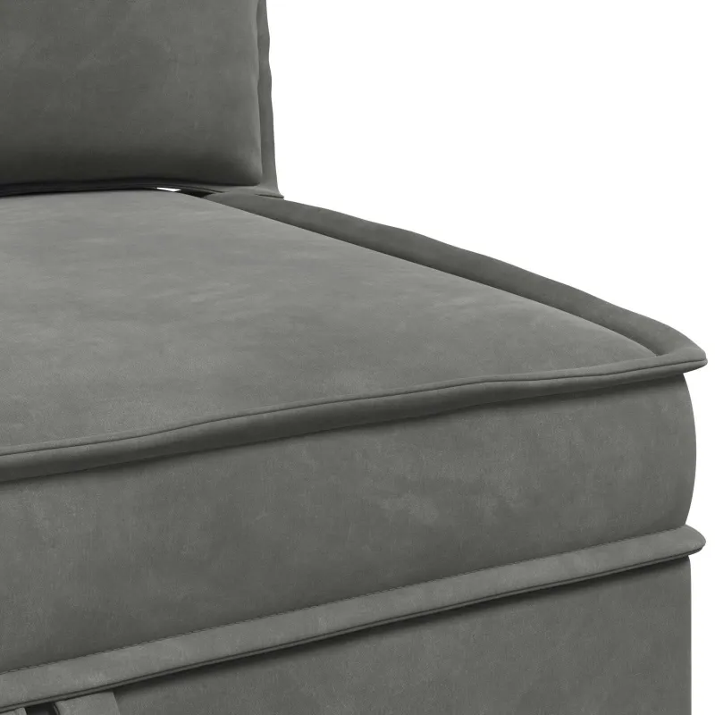 Sofa su saugojimu Tamsiai pilka Aksomas