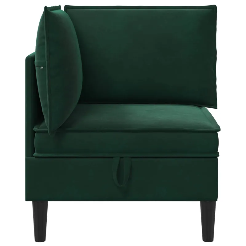Sofa su saugojimu Tamsiai žalia Aksomas