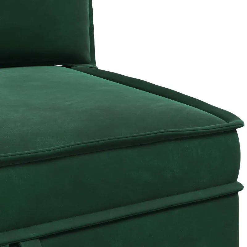 Sofa su saugojimu Tamsiai žalia Aksomas