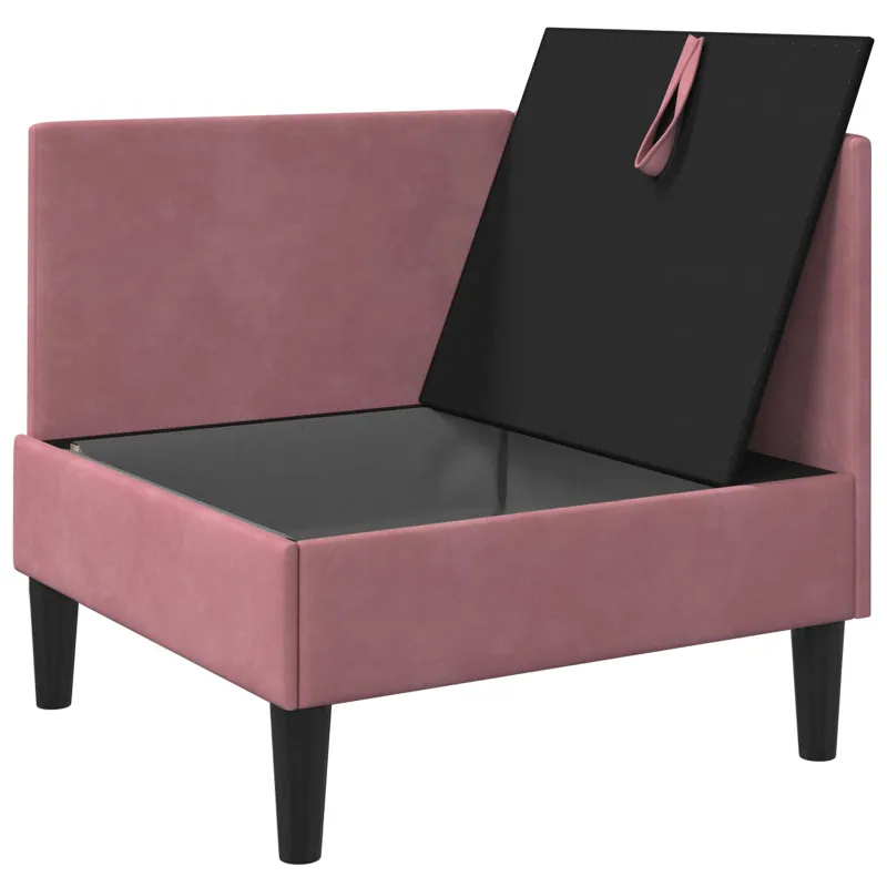 Sofa su saugojimu Rožinė Aksomas