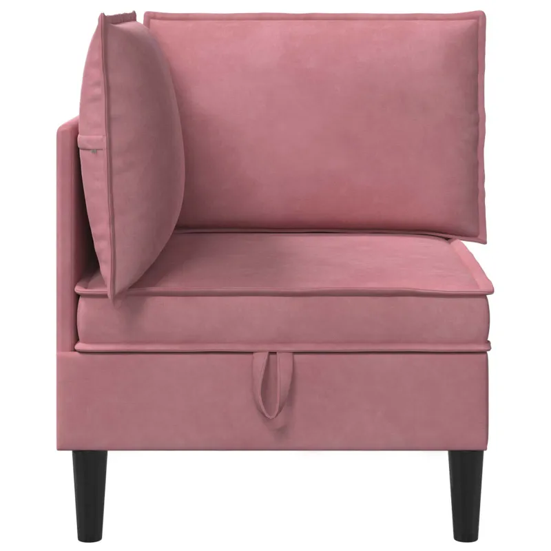 Sofa su saugojimu Rožinė Aksomas