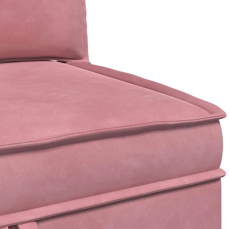 Sofa su saugojimu Rožinė Aksomas
