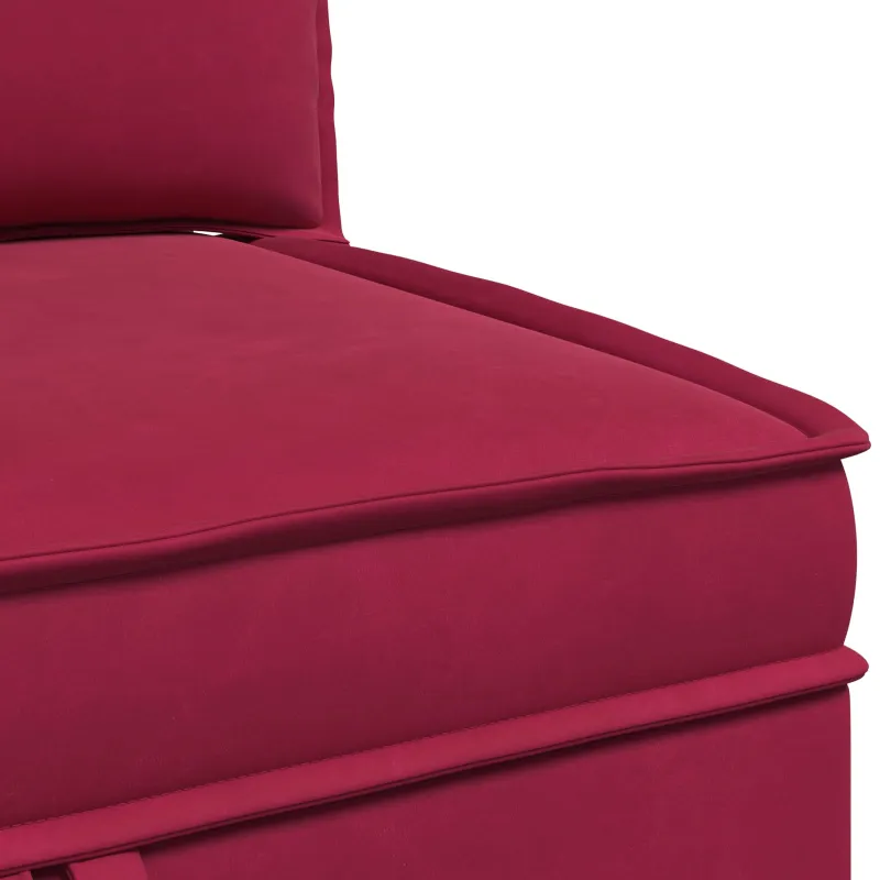 Sofa su saugojimu Vyno raudona Aksomas