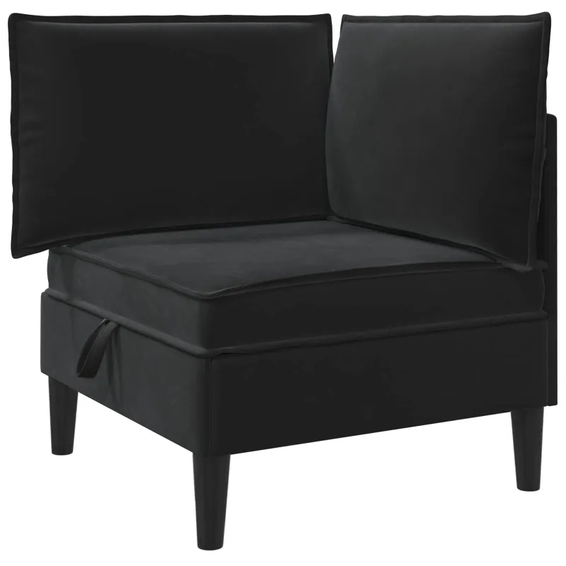 Sofa su saugojimu Juoda Aksomas