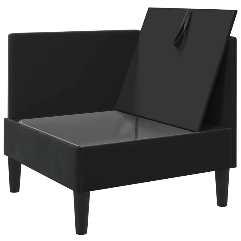 Sofa su saugojimu Juoda Aksomas