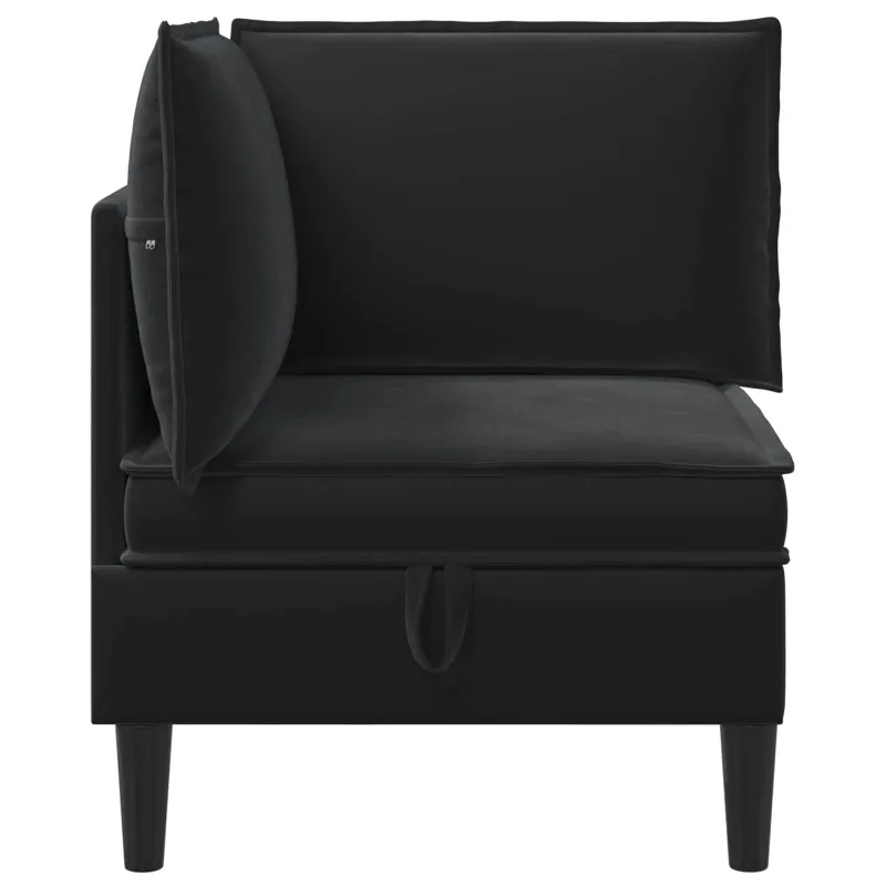 Sofa su saugojimu Juoda Aksomas