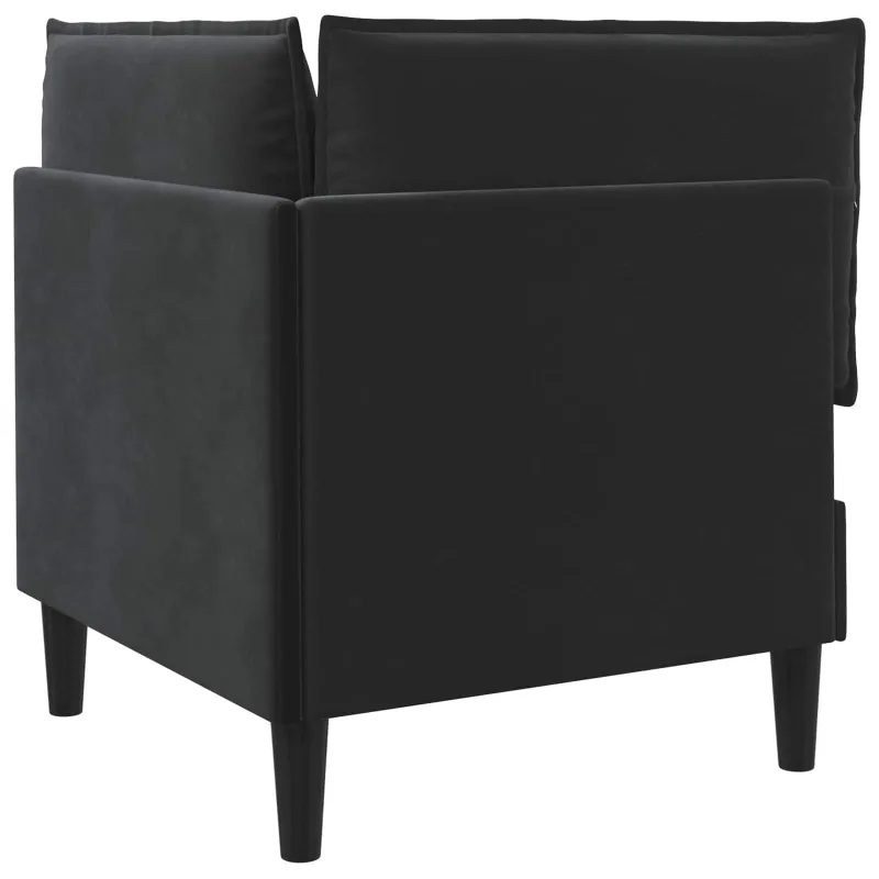 Sofa su saugojimu Juoda Aksomas