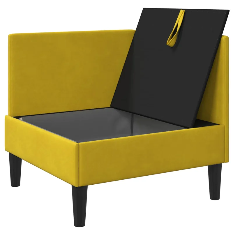 Sofa su saugojimu Geltona Aksomas