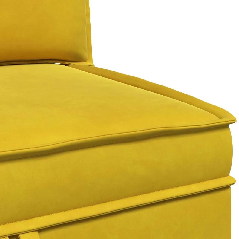 Sofa su saugojimu Geltona Aksomas