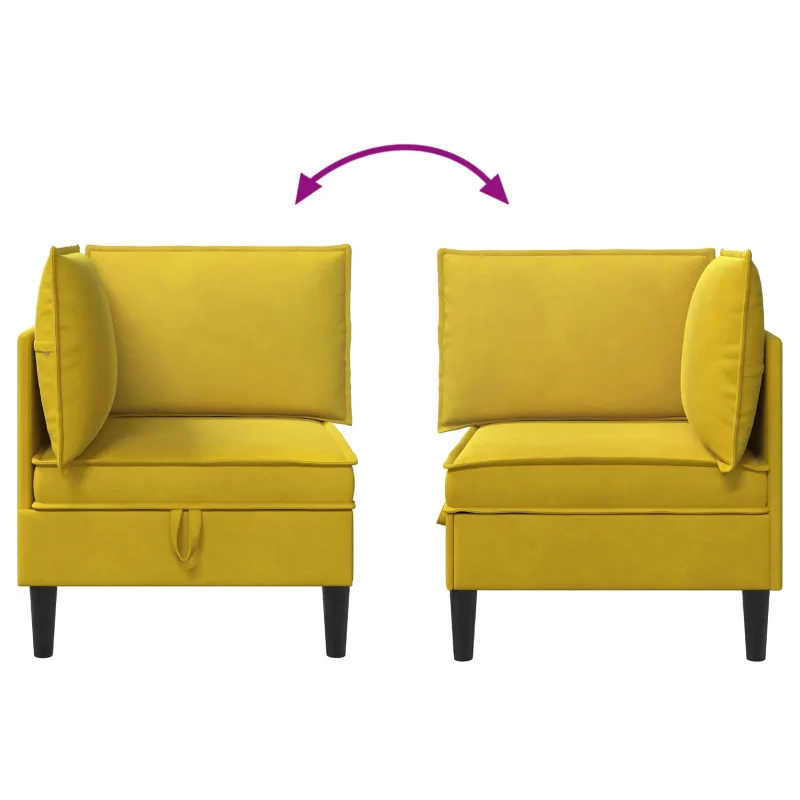 Sofa su saugojimu Geltona Aksomas
