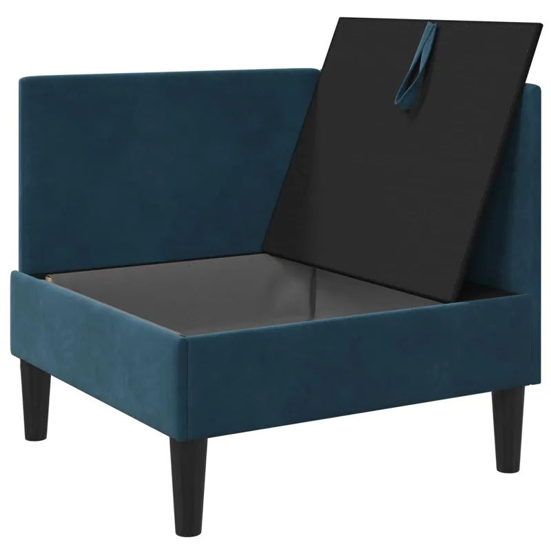 Sofa su saugojimu Mėlyna Aksomas