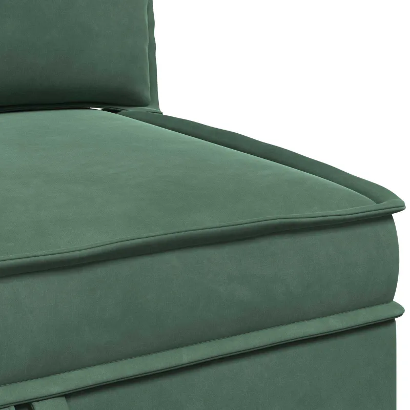 Sofa su saugojimu Jūrinė žalia Aksomas