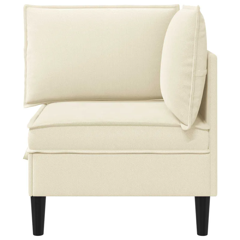 Kampinė Sofa su Saugykla Kreminė Aksomas