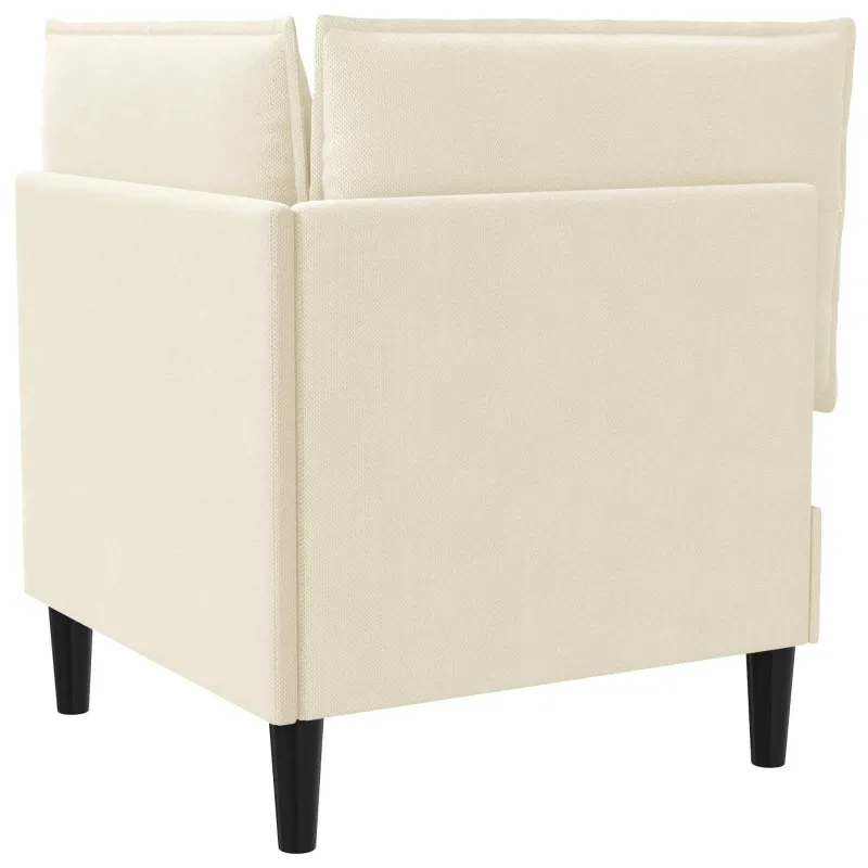 Kampinė Sofa su Saugykla Kreminė Aksomas