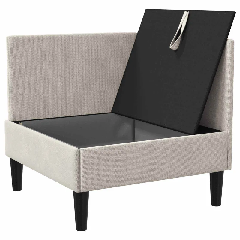 Kampinė Sofa su Saugykla Avižinė Aksomas