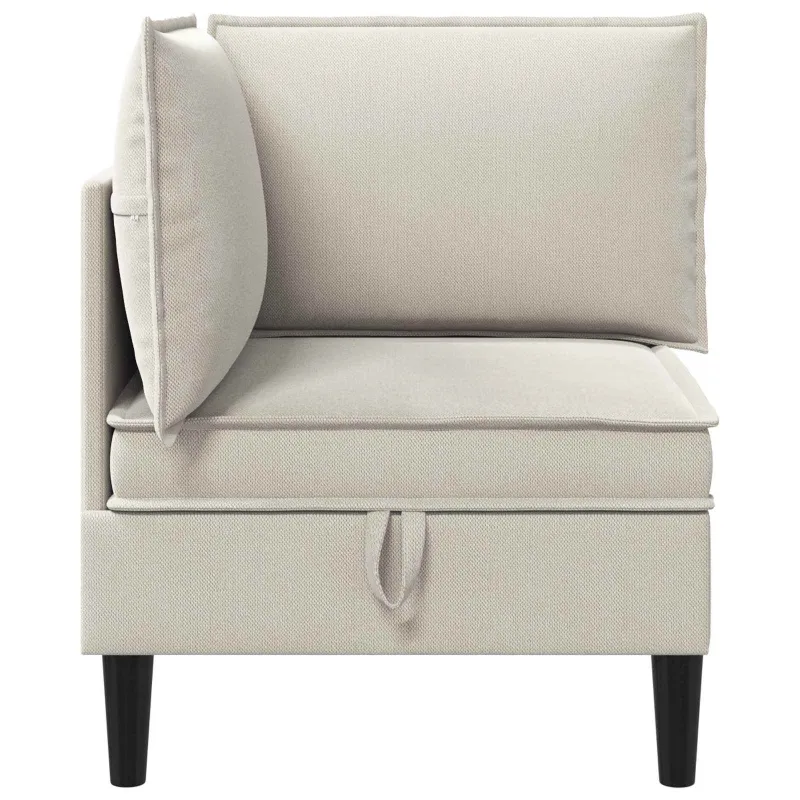 Kampinė Sofa su Saugykla Avižinė Aksomas