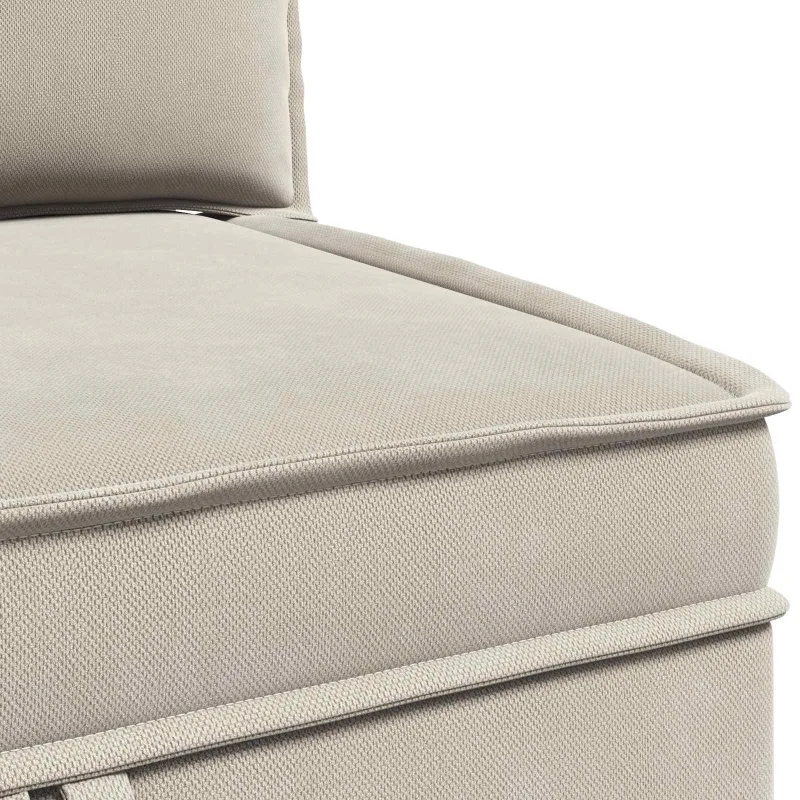Kampinė Sofa su Saugykla Avižinė Aksomas