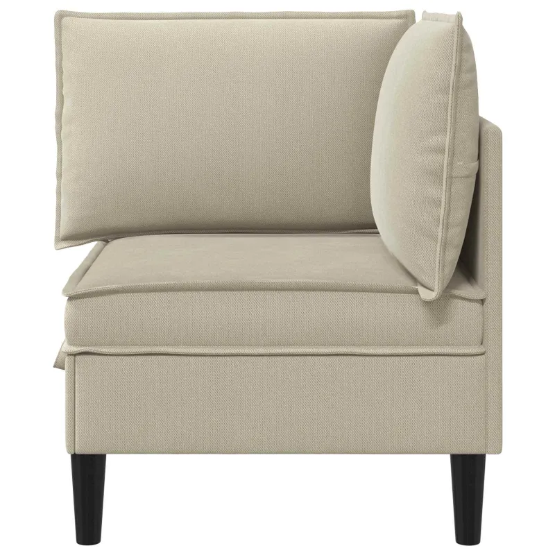 Kampinė Sofa su Saugykla Smėlio Aksomas