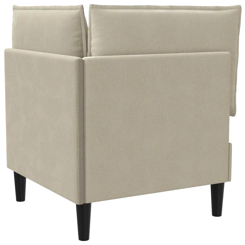 Kampinė Sofa su Saugykla Smėlio Aksomas