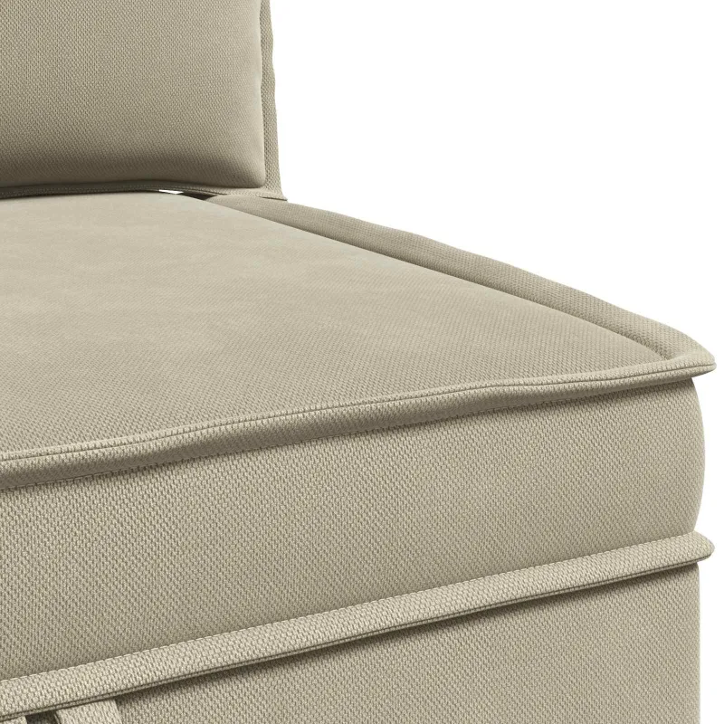 Kampinė Sofa su Saugykla Smėlio Aksomas