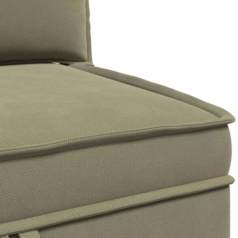 Kampinė Sofa su Saugykla Chaki Aksomas