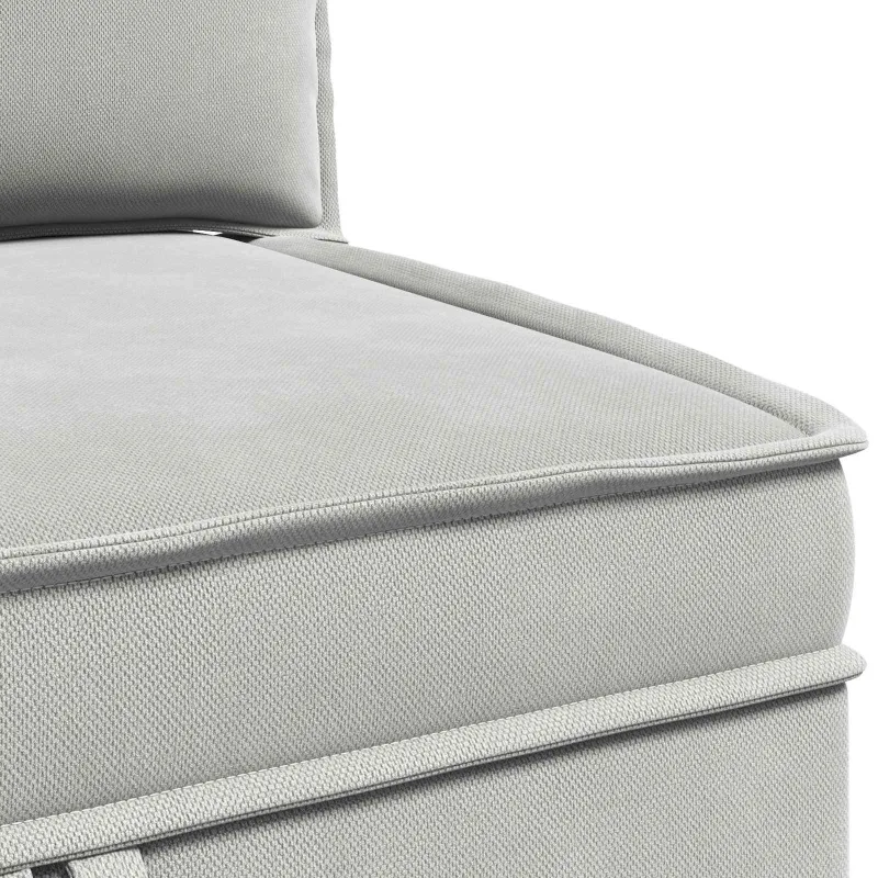 Kampinė Sofa su Saugykla Šviesiai pilka Aksomas