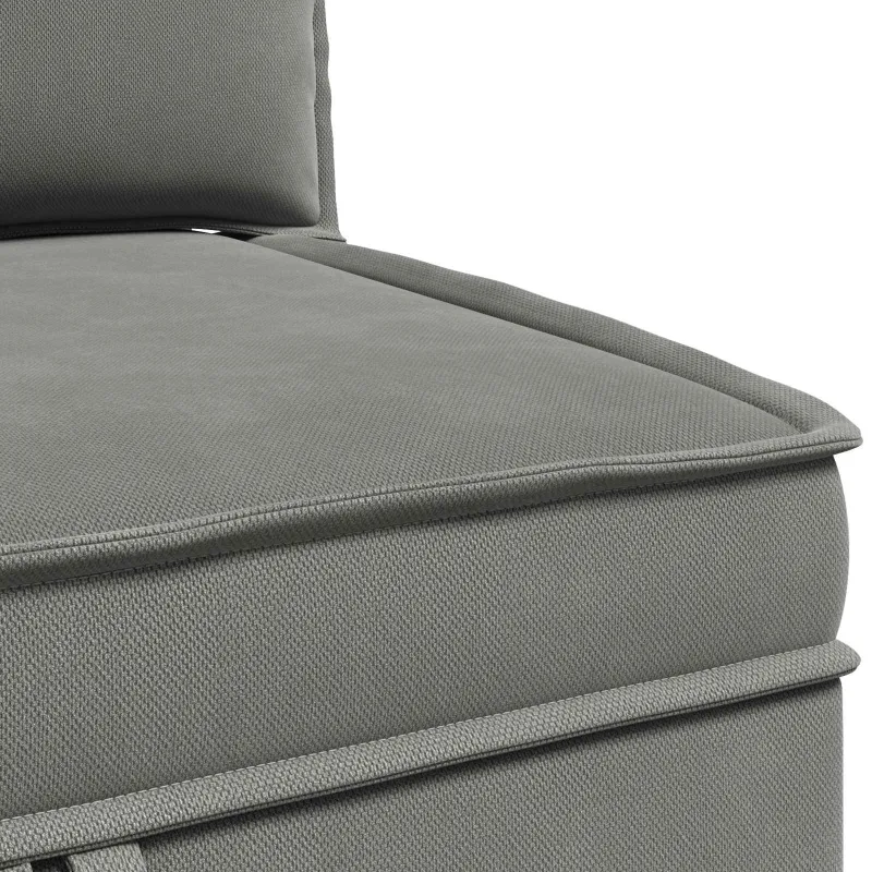 Kampinė Sofa su Saugykla Tamsiai pilka Aksomas
