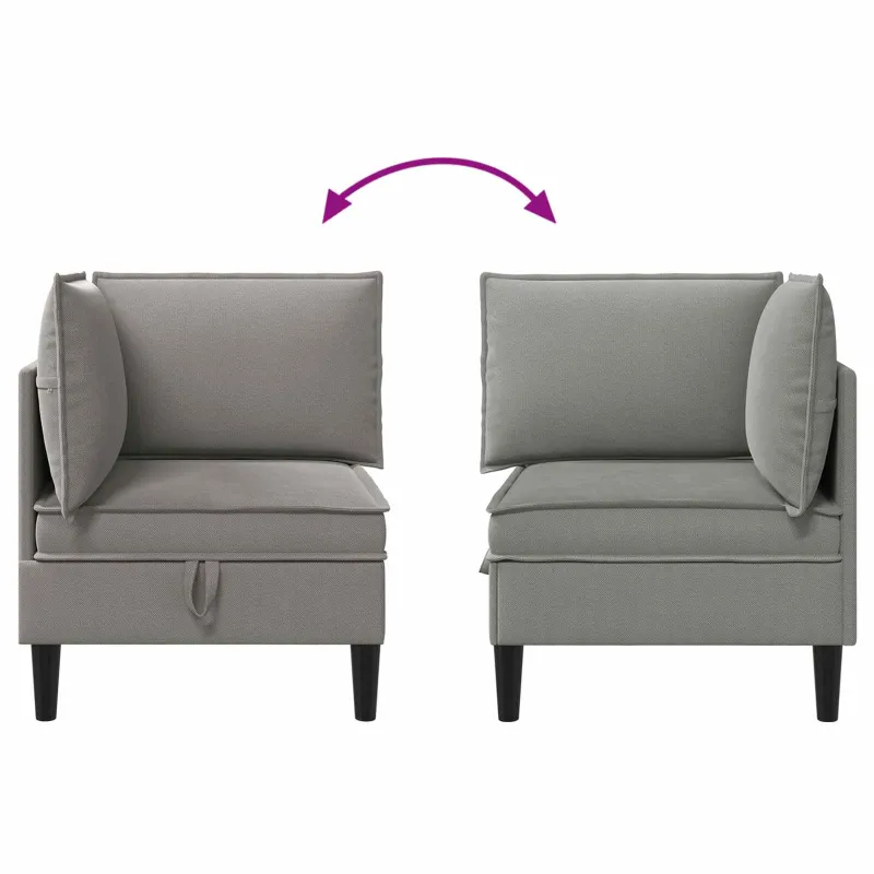 Kampinė Sofa su Saugykla Tamsiai pilka Aksomas