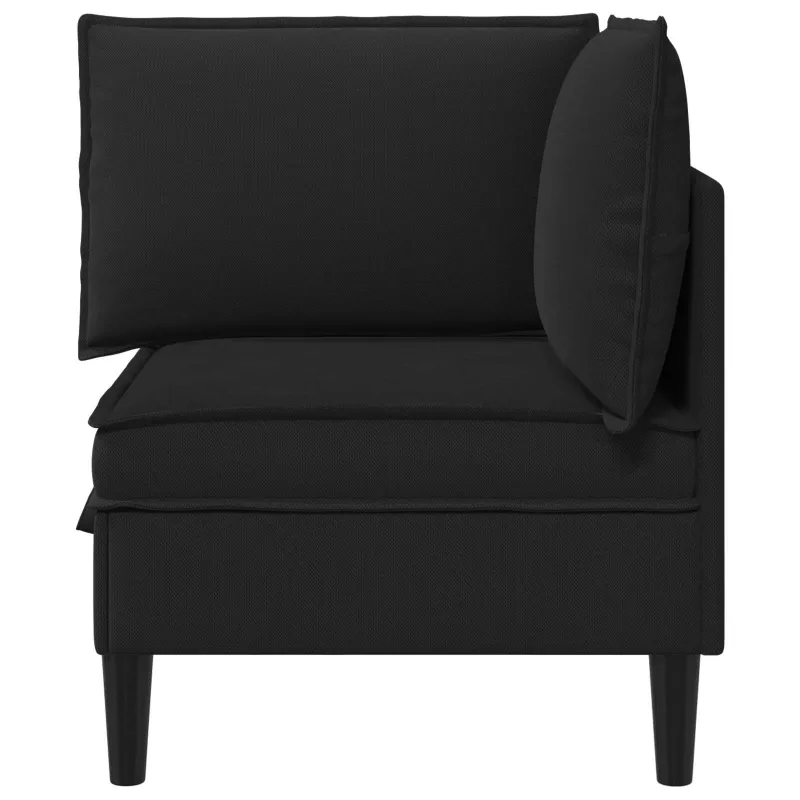 Kampinė Sofa su Saugykla Juoda Aksomas
