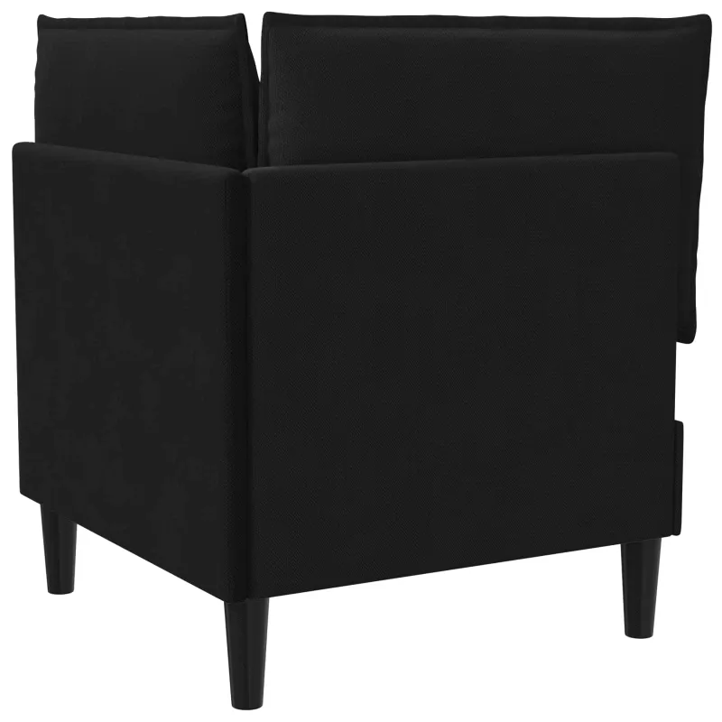 Kampinė Sofa su Saugykla Juoda Aksomas