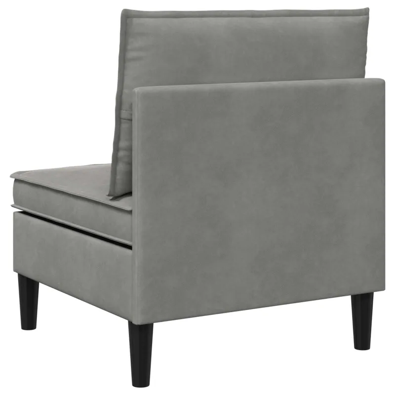 Vidurinė sofa su saugykla Šviesiai pilka Aksomas