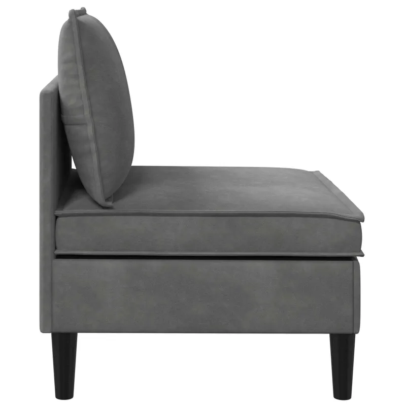 Vidurinė sofa su saugykla Tamsiai pilka Aksomas