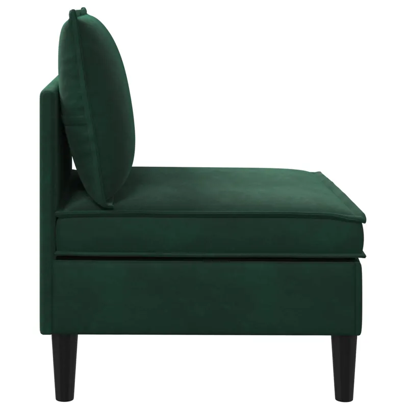 Vidurinė sofa su saugykla Tamsiai žalia Aksomas