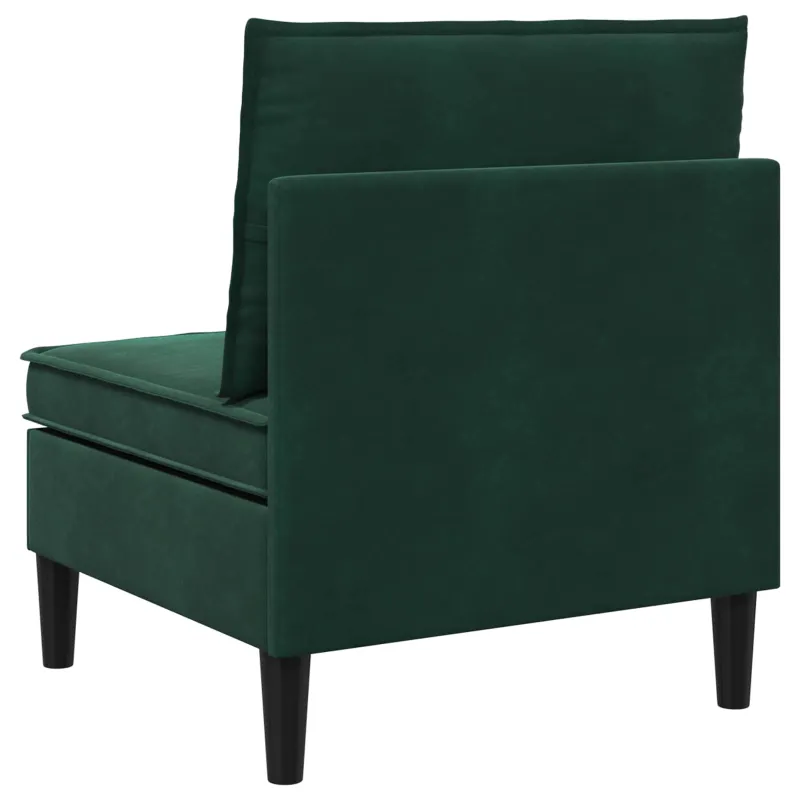Vidurinė sofa su saugykla Tamsiai žalia Aksomas