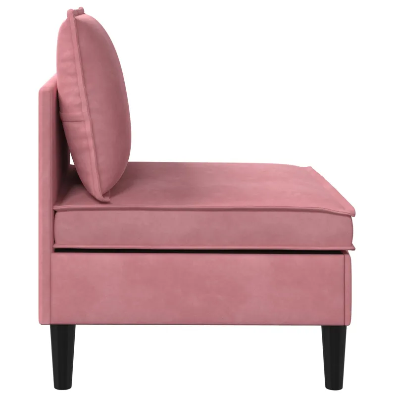 Vidurinė sofa su saugykla Rožinė Aksomas