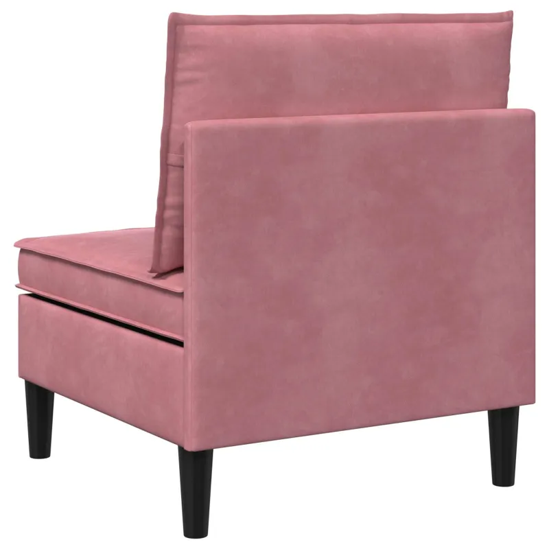 Vidurinė sofa su saugykla Rožinė Aksomas