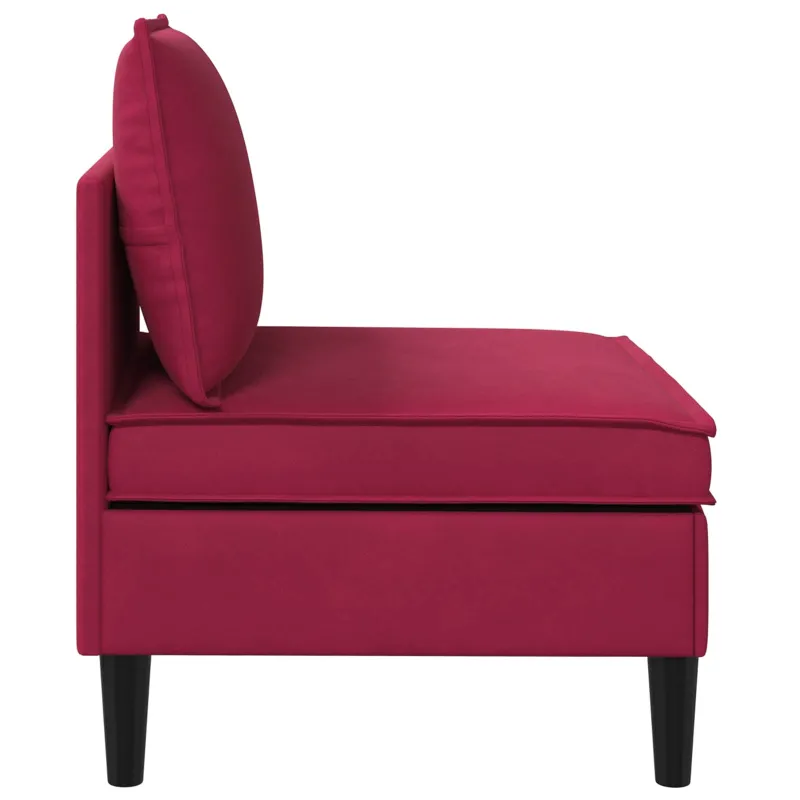 Vidurinė sofa su saugykla Vyno raudona Aksomas