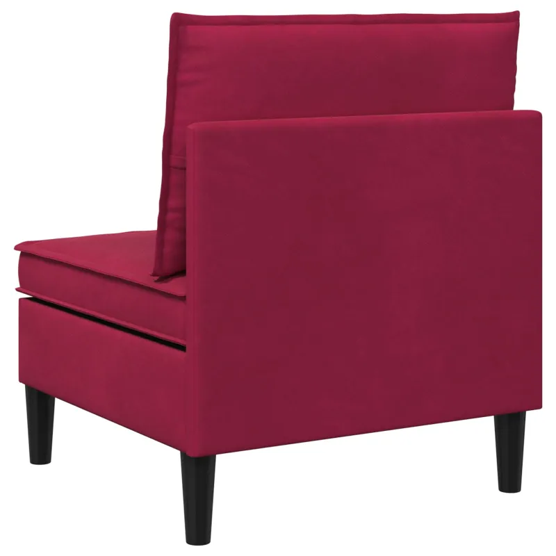 Vidurinė sofa su saugykla Vyno raudona Aksomas