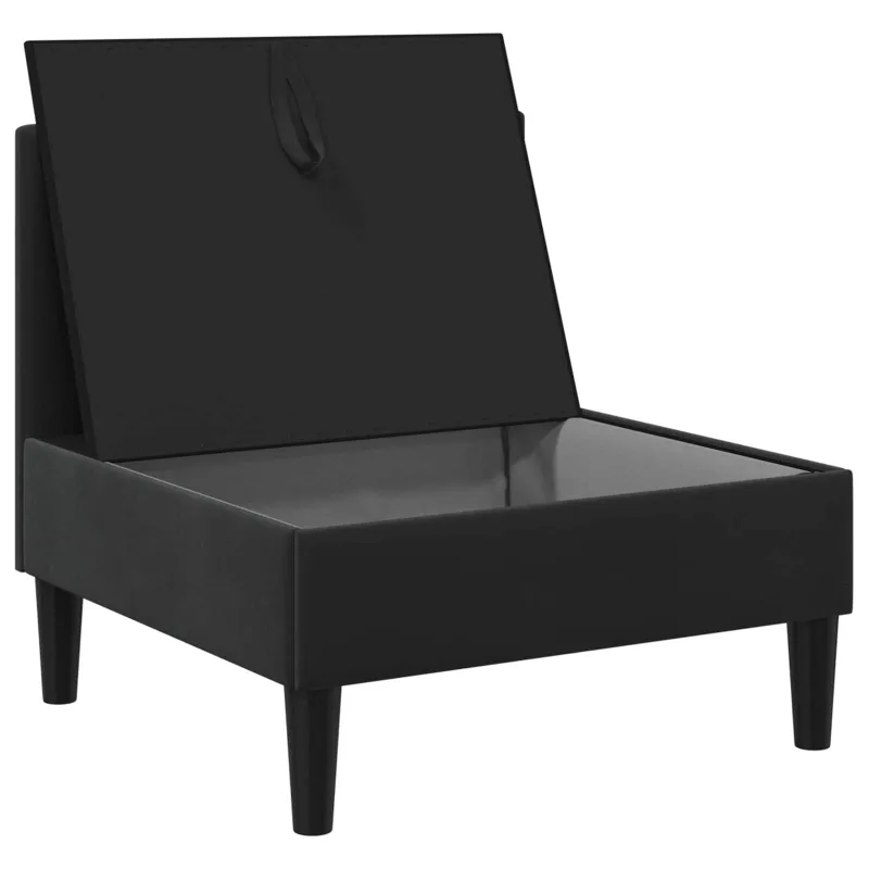 Vidurinė sofa su saugykla Juoda Aksomas