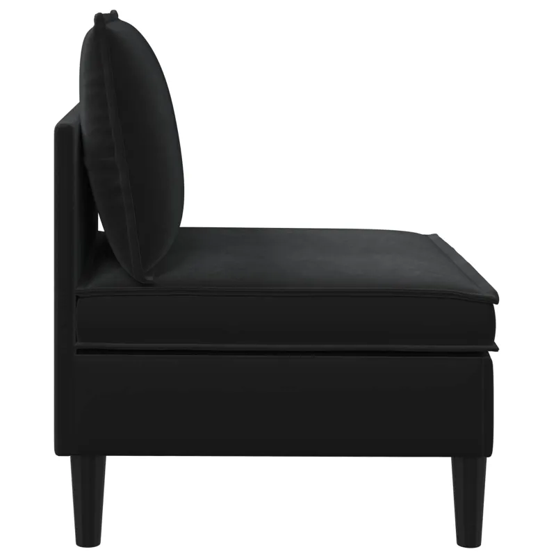 Vidurinė sofa su saugykla Juoda Aksomas