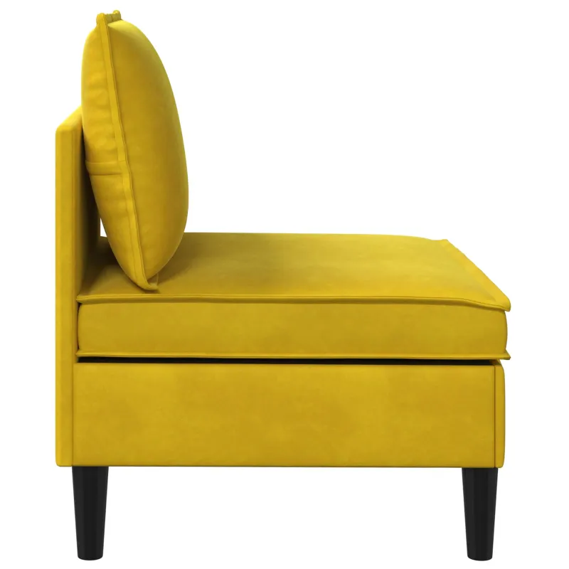 Vidurinė sofa su saugykla Geltona Aksomas