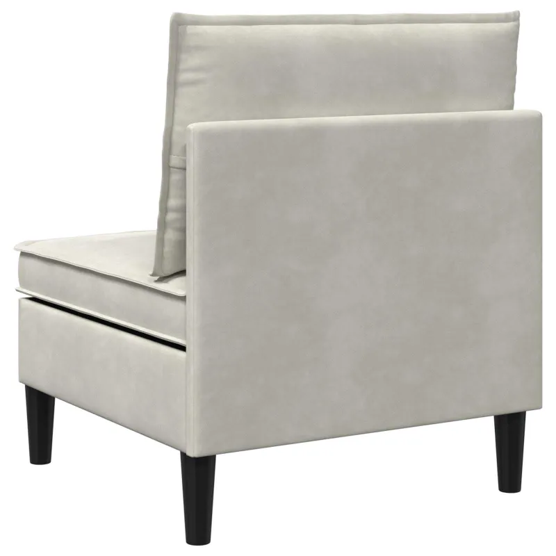 Vidurinė sofa su saugykla Kreminė Aksomas