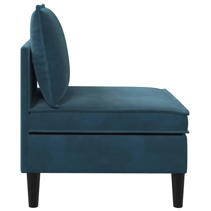 Vidurinė sofa su saugykla Mėlyna Aksomas