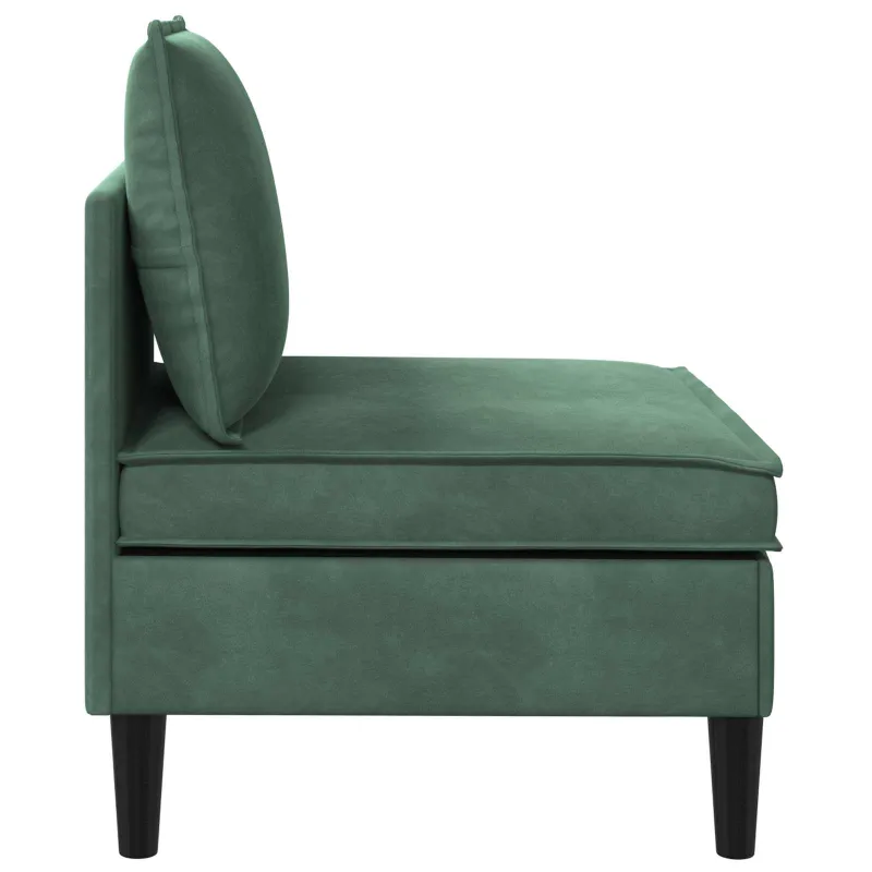 Vidurinė sofa su saugykla Jūrinė žalia Aksomas
